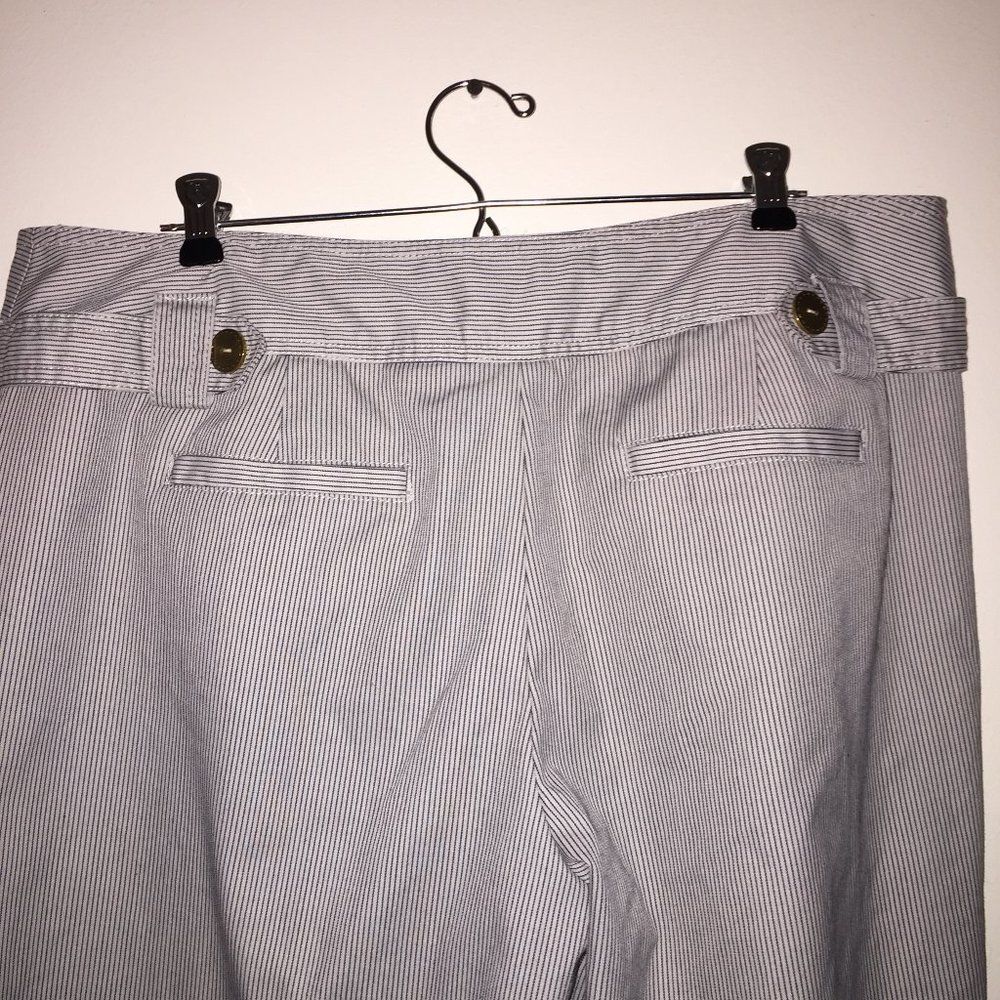 Robert Louis Dress slacks sz 14 beige w black pinstripes - Picture 4 of 7